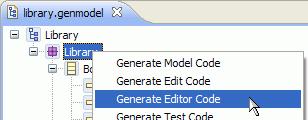 genmodel, clique com o botão direito sobre library e no menu pop-up selecione Generate Edit Code.