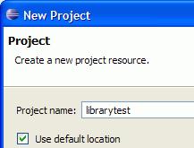 3)Na segunda instância do Eclipse, vá a File/New Project 4)Expanda General e selecione Project 5)Dê o nome librarytest ao