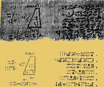 *Papiro de Rhind* Os Egípcios usaram o papiro e uma grande parte dos seus escritos conservaram-se devido ao clima seco.