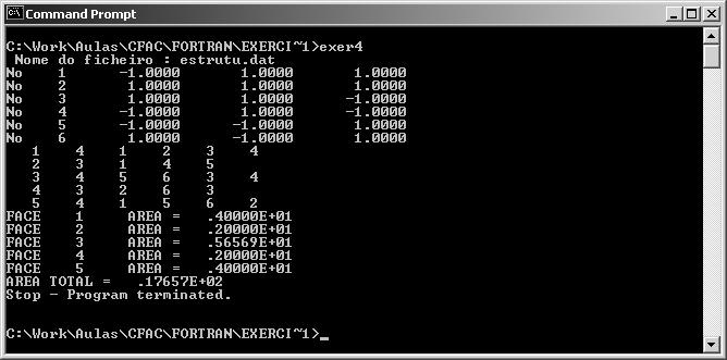 FA: Exemplos de Programas em FORTRAN Output: @2001 - João Tavares/JOF FA: Exemplos de Programas em FORTRAN 23 Exemplo V Programa para processamento de uma cadeia de caracteres PROGRAM exemplo5