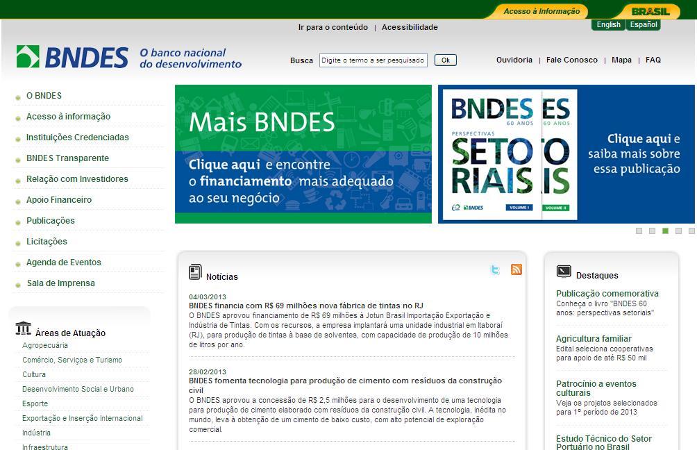 Mais BNDES Ferramenta de consulta online das opções de