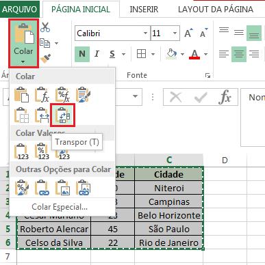 Observe que automaticamente o Excel irá criar um cópia da tabela, porém agrupada em linhas.
