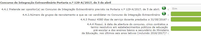 Imagem 14 Concurso de Integração Extraordinário Ao indicar que pretende ser opositor(a) ao Concurso de Integração Extraordinário previsto na Portaria n.