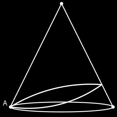 . Se o cone é equilátero, então sua secção meridiana é um triângulo equilátero, onde a geratriz tem a mesma medida do diâmetro da base, ou seja, 4cm.