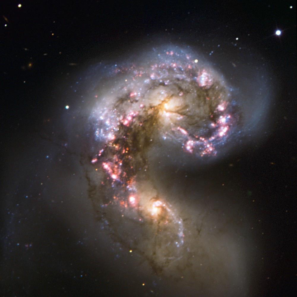 Evolução das galáxias Via Láctea Quando as galáxias colidem, elas na verdade se atravessam mutuamente as estrelas que elas contêm não se