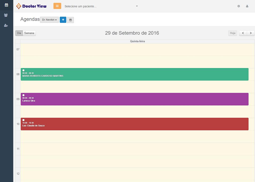 Clicando no agendamento aparecerão às informações mais completas e as opções de