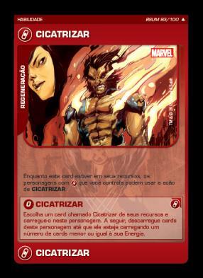 8 1.13 CICATRIZAR (BSUM 83) Escolha um card chamado Cicatrizar de seus recursos e carregue-o neste personagem.