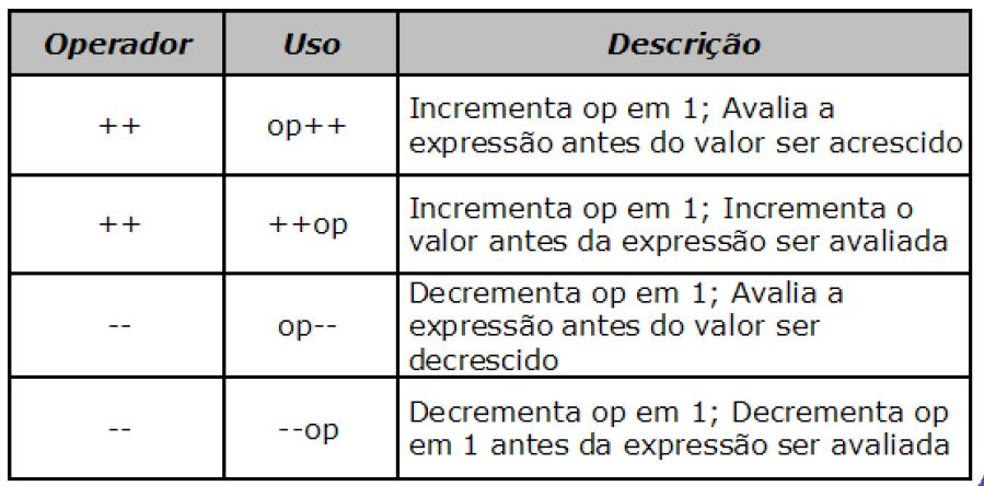 Incremento e decremento