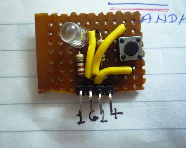 In the circuit we have a tactile switch connected across pin no. 2 of Arduino UNO and VCC. 10k Resistor is placed across GND and Pin no. 2 of Arduino. 220 ohm resistor is connected to pin no.