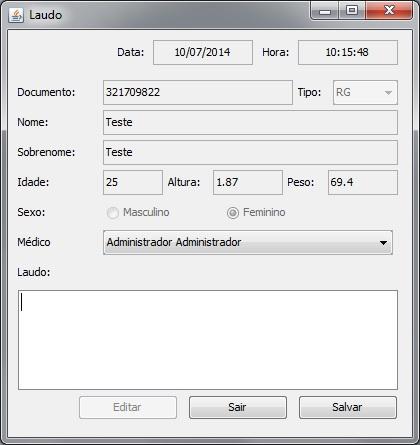 laudo Salvar Fim O exame