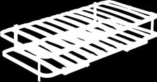 Estrado: 10 filas de lãminas faia (11 filas nas medidas de 2m).