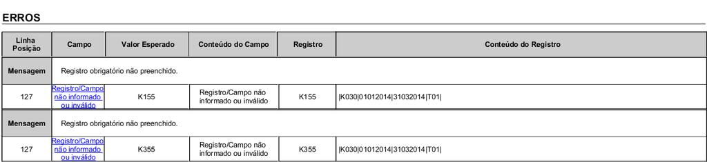 Registro K155: Detalhes dos Saldos Contábeis (Depois do Encerramento do Resultado do Período) Registro K355: Saldos Finais das Contas Contábeis de Resultado Antes do Encerramento Estes registros