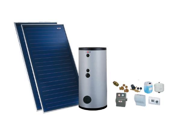 Título: KITS SOLARES TÉRMICOS KIT SOLAR WOLF Página: 27 KITS SOLARES TÉRMICOS KIT SOLAR 2 SERPENTINAS Kit solar 2 serpentinas, constituído por: 2 Coletores solares CFK-1; 2 compensadores de