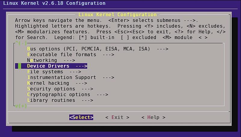 TUTORIAL LPI Figura 1 Configuração do kernel pela interface ncurses. Configuração A configuração de um novo kernel é feita invocando-se o utilitário make.