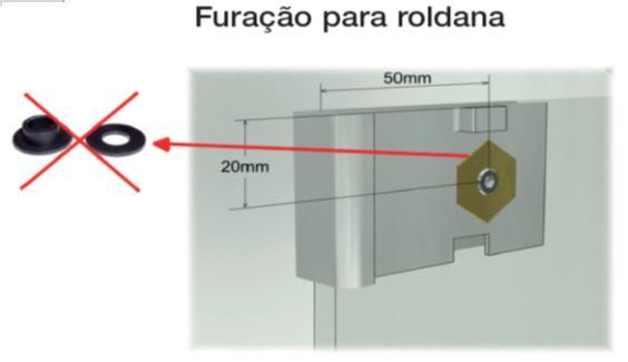 Do resultado subtrair 70mm no fixo (1) e adicionar 70mm na porta maior (3).