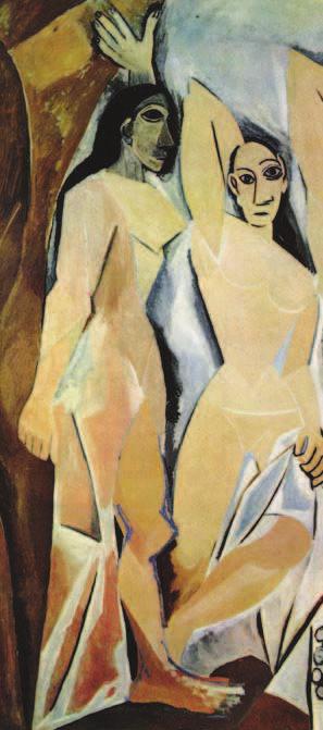 solução dada por Picasso nas duas figuras da direita de Les Demoiselles d Avignon, em especial nos rostos, assim como numa série de telas de menor envergadura, pintadas durante o inverno de 1906-07,