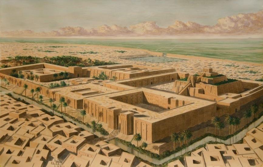 UR (SUMÉRIA) Em 2 mil a.c., as cidades sumerianas já tinham mais de 10 mil hab. A cidade de Ur tinha cerca de 100 hectares. Circundadas por muro e fosso para defesa.