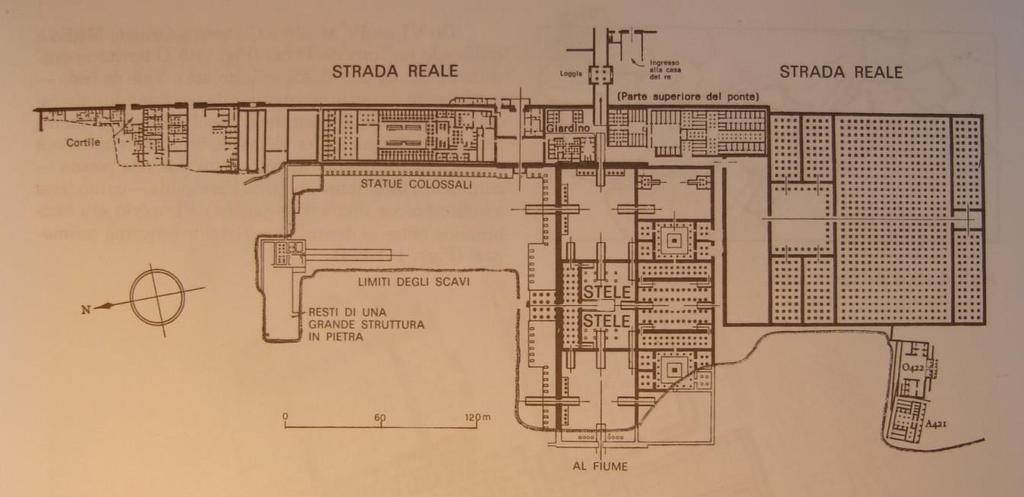 Planta geral do palácio. O nome original da cidade era Akhetaton (descoberta em 1714 por Claude Sicard).