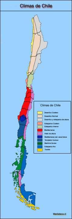 Introdução Por ser um país muito extenso em comprimento, o CHILE possui características climáticas e de relevo muito diferentes como o Deserto do Atacama ao Norte, as Cordilheiras nevadas ao longo de