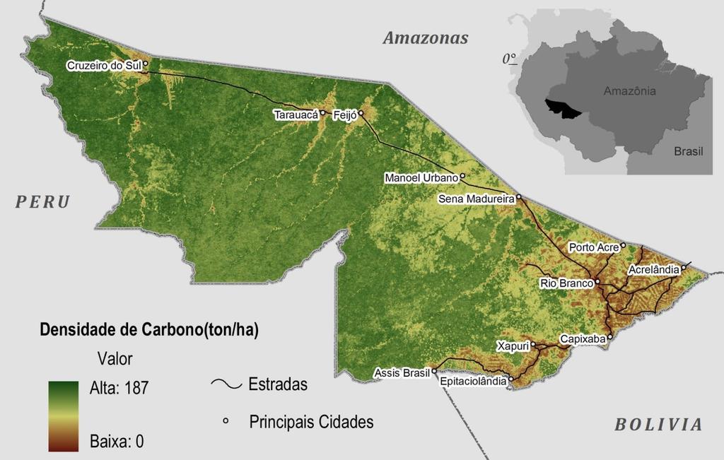 5 Níveis de Referência para as Emissões de Carbono O Acre ocupa uma área de 16,4 milhões de hectares.