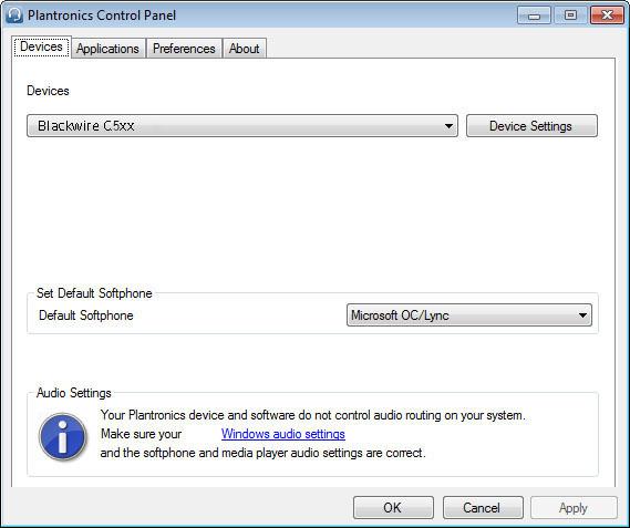 Software Spokes da Plantronics Painel de Controlo Plantronics As preferências do utilizador e as definições do dispositivo que afectam o desempenho do auricular