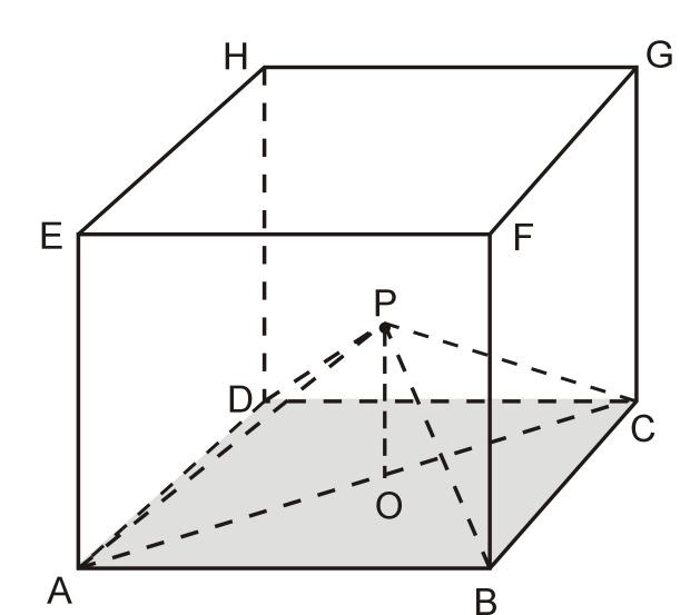 não satisfazem ao Teorema de Pitágoras () VERDADEIRO. a O volume da pirâmide de base ABCD e altura PO = é 1 a a V = a =. 6 a 6V = 6 = a que é o volume do cubo.