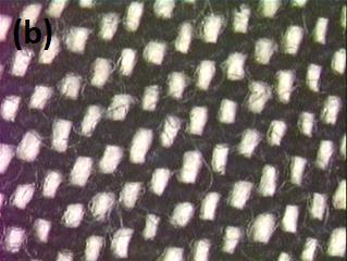 0,90 0,70 0,95 480,8 578,1 330,4 28,84 31,87 24,66 Os tecidos de algodão utilizados são, tecidos planos que apresentam uma estrutura de entrelaçamento dos fios (trama e urdume) do tipo tela.