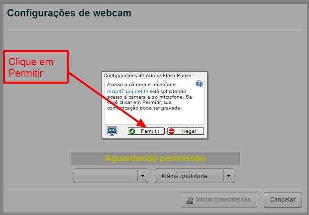 11 Configurando a câmera de vídeo (Webcam) O sistema da conferência web acionará o plugin do