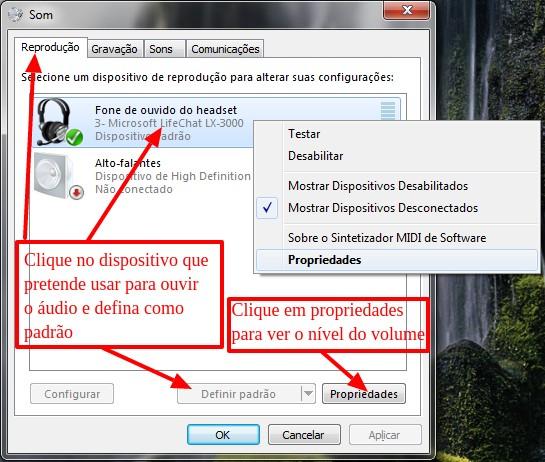 28 Configurações Extras Ajuda para configurar áudio no PC Alguns PCs possuem mais de um dispositvo para