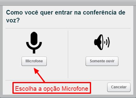 7 Configurando o áudio (Headset ou pelo menos um fone de ouvido) Observação: Antes de acessar a sala de conferência web e efetuar esta configuração, é necessário verificar se o Headset, conectado ao