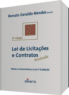 INVESTIMENTO R$ 3.300,00 Inclui 03 almoços; 06 coffee breaks; as obras Lei de licitações e contratos administrativos. Zênite, 2014 e Lei de licitações e contratos anotada. Renato Geraldo Mendes. 9.