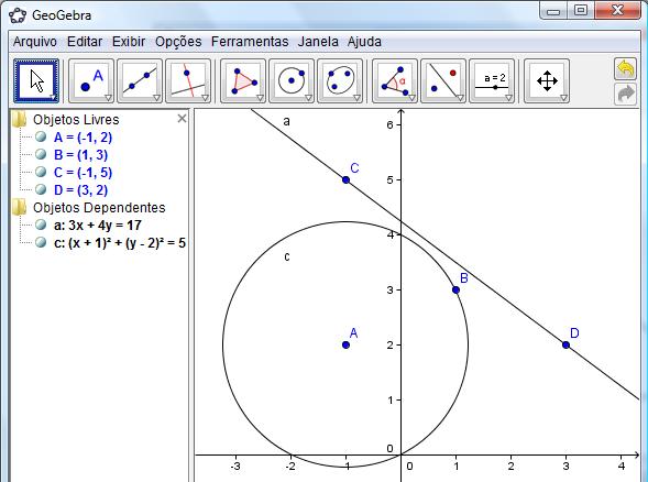 A Janela de Álgebra 17 A Janela de Álgebra O GeoGebra inicia, geralmente, com a Janela de Álgebra sendo mostrada na tela.