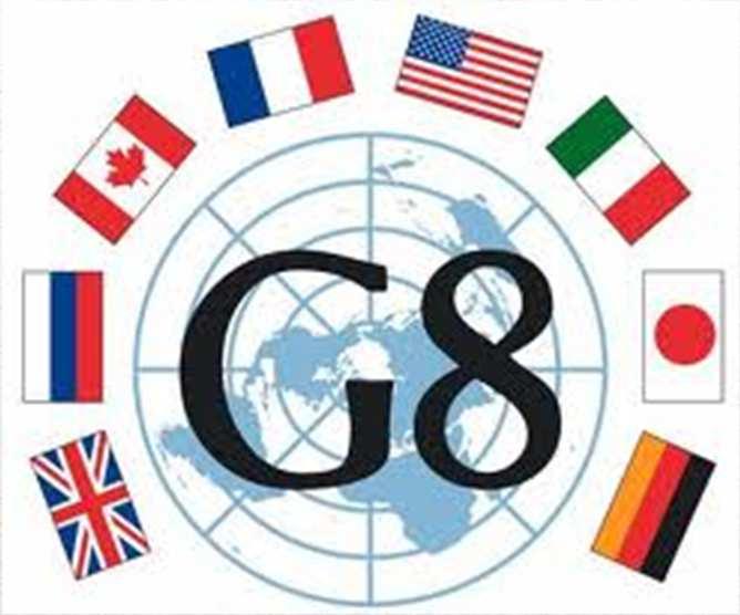 A sigla G-8 corresponde ao grupo dos 8 países mais ricos e influentes do mundo, fazem parte os Estados Unidos, Japão, Alemanha,