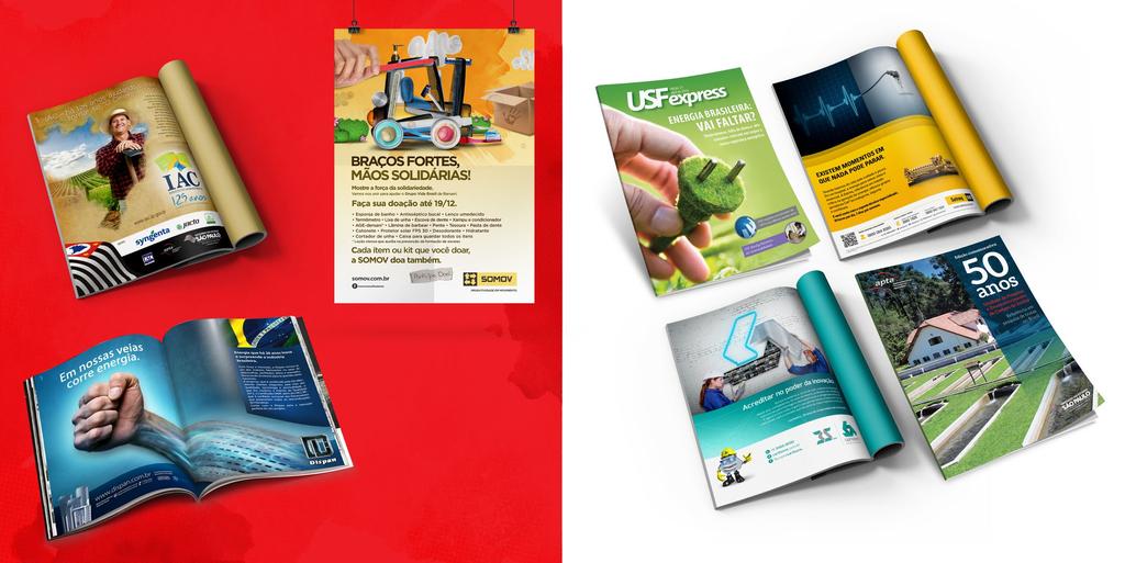 impressos Revista USF Express Anúncio Sotreq - Geradores Anúncio IAC - 125 anos Cartaz A3