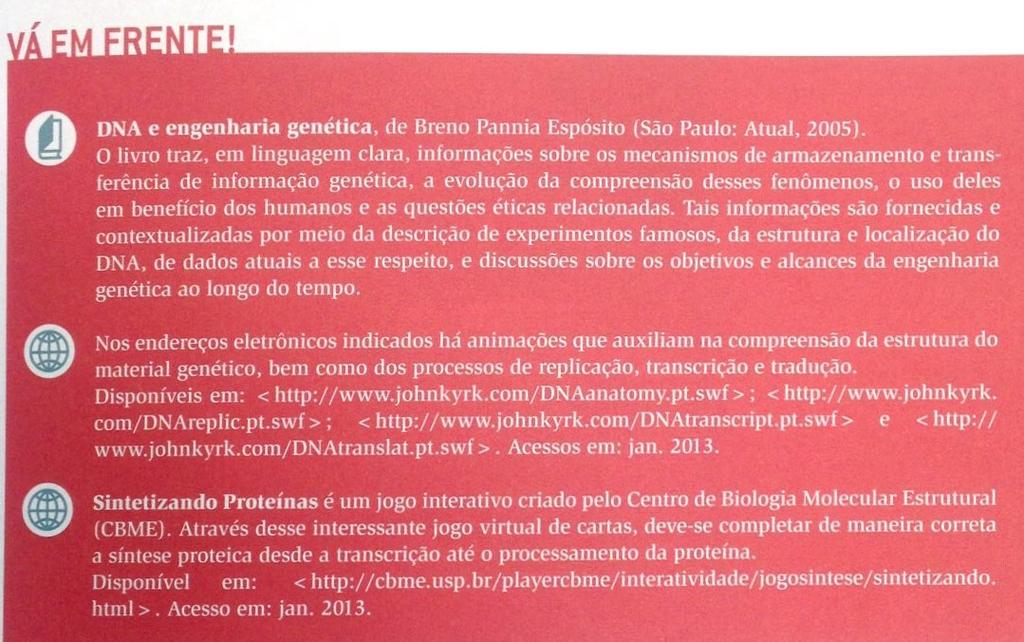 0 presente em L4, no manual do professor: Jogos online, exemplo do volume 2, página 73 Em L6, encontramos um tópico denominado Vá em frente!