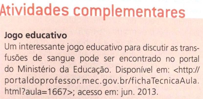 como animações. No manual do professor está presente a Web 2.