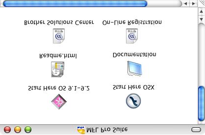 Introdução Para visualizar Documentação (Para Macintosh ) 1 Ligue o Macintosh. Introduza o CD-ROM da Brother com a etiqueta Macintosh na unidade CD-ROM. Abre-se a seguinte janela.