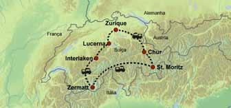 Viagens de Trem p 3 ou 5 Dias de/a Zurique p O famoso Glacier Express p Prolongação Jungfraujoch Viagens de Trem p 6 Dias de/a Zurique p Suíça de trem panorâmico p Hotéis pertos das estações Viagens