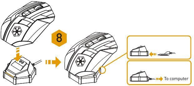 5. Deslize o interruptor para a posição de Wireless. Para conservar a energia da bateria coloque o interruptor na posição Wired/Charging quando não estiver utilizando o mouse no modo sem fio. 6.