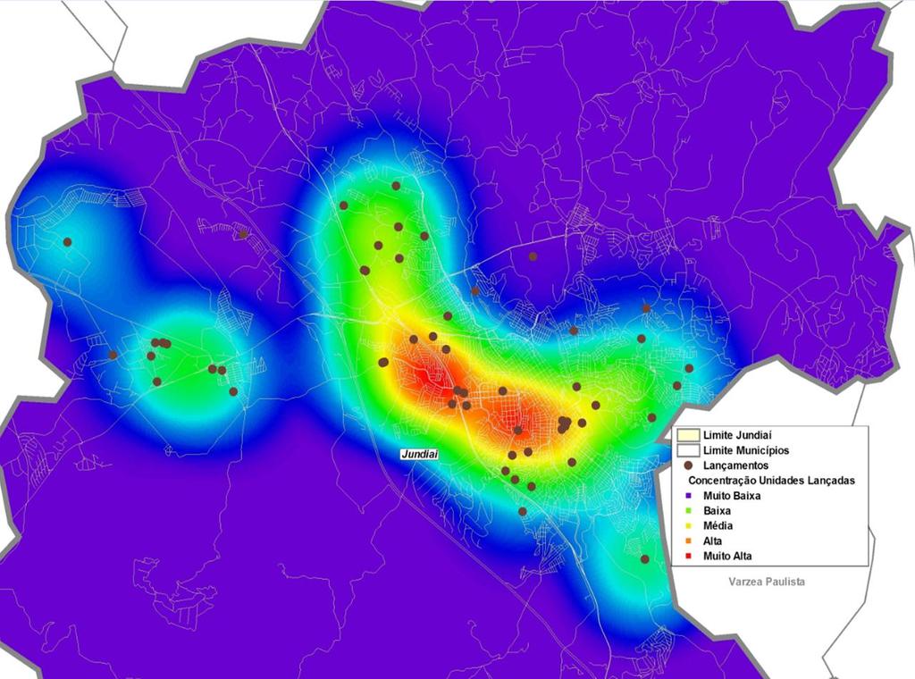 Concentração das unidades lançadas