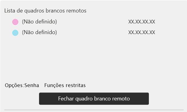 3. Usar um quadro branco remoto para compartilhar a tela Verificar informações do quadro branco remoto Ao tocar em, o ícone de compartilhamento, durante uma sessão de quadro branco remoto, você pode