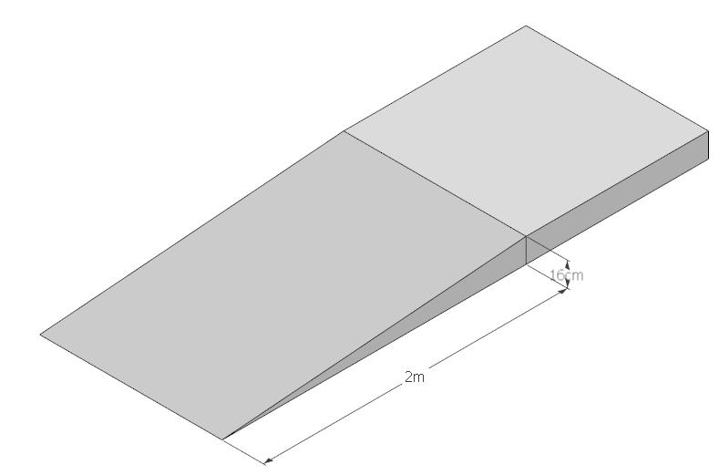 CÁLCULO DE INCLINAÇÃO DE RAMPAS O valor da inclinação da rampa é a relação entre a altura e o comprimento da mesma em porcentagem.