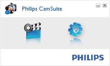 Depois de instalar o Philips CamSuite, pode clicar duas vezes sobre o ícone do Philips CamSuite na barra de ferramentas do Windows para aceder ao painel de controlo do Philips CamSuite.