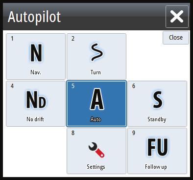 Piloto automático Pode ativar o piloto automático em qualquer painel. 1.