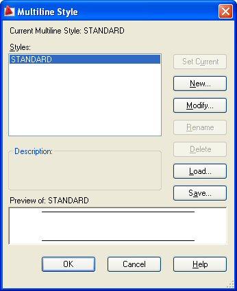 Comando Multiline Style! Existe no menu Format e é utilizado para definir as características de uma linha múltipla.