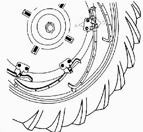 Os tipos de pneus são: Radiais; e Diagonais.