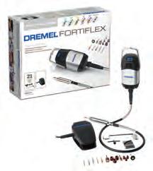 DREMEL Fortiflex (9100-21) Para esta ferramenta está disponível o seguinte conjunto: Índice Motor Dremel Fortiflex Veio flexível para trabalhos exigentes Punho (9102) Pedal 21 acessórios Dremel de
