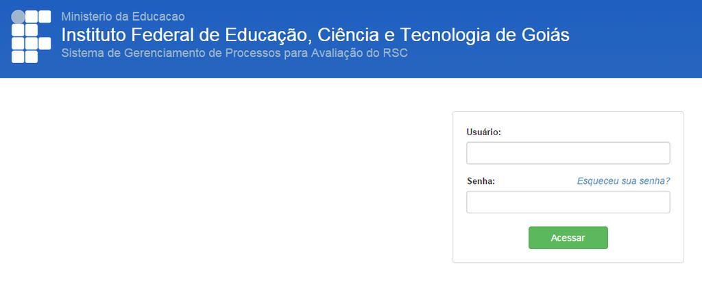 1. Procedimentos do Sistema RSC Serão apresentados neste manual os procedimentos necessários para a correta utilização do sistema.