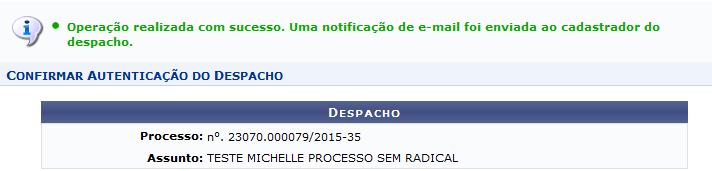 Nesta tela, é necessário inserir a Senha de login do sistema para prosseguir com a operação.