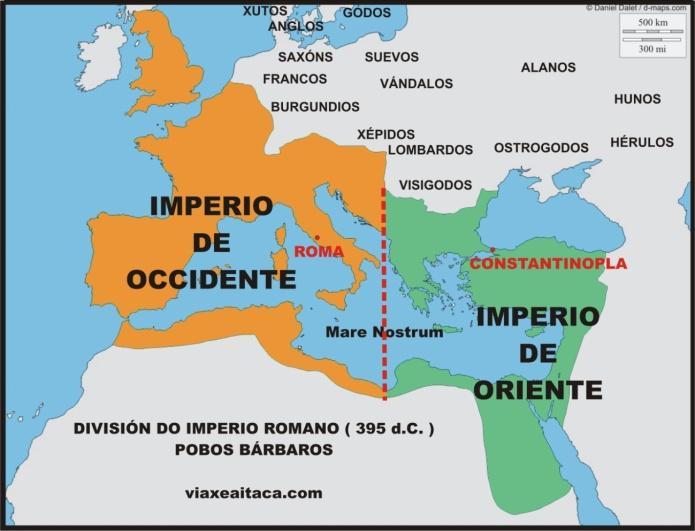 1. CRISE DO IMPERIO ROMANO. DIVISIÓN E CAÍDA. No S III d.c.